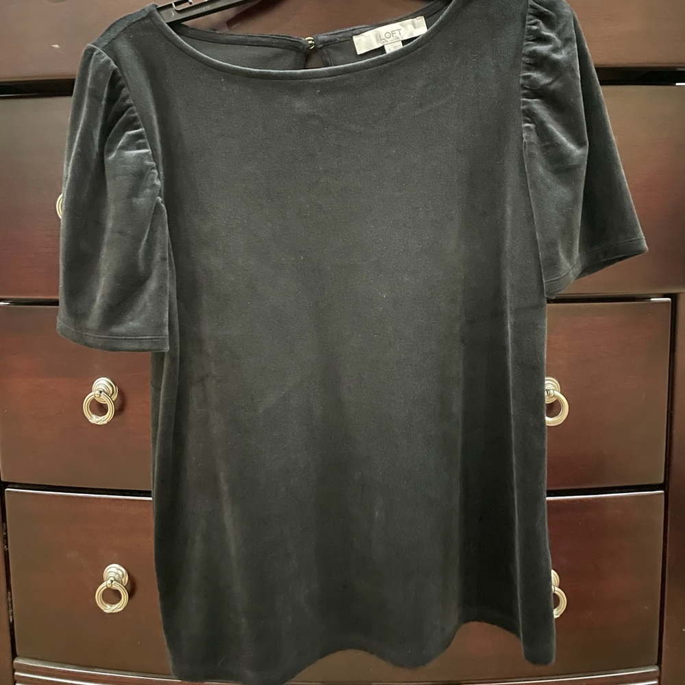Loft. Velvet feeling short sleeve.